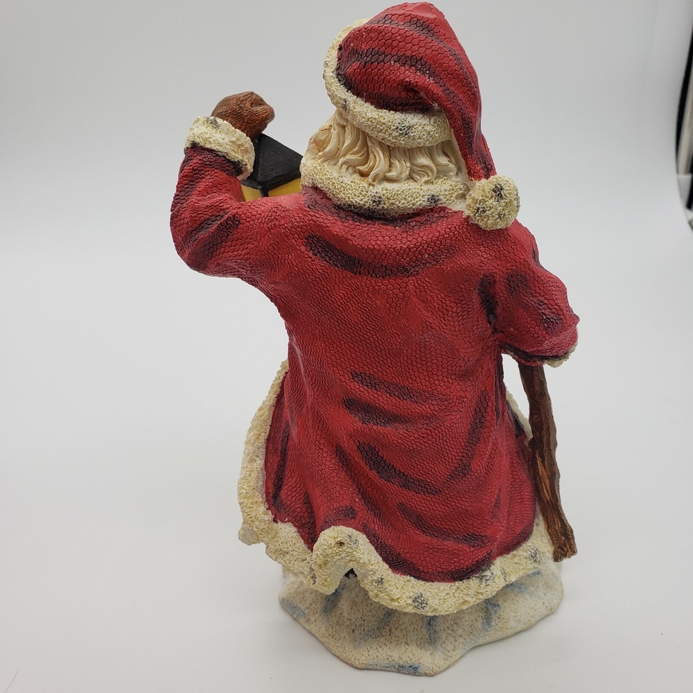 Holiday Lane Poly Resin‎ Woodland Santa W/ Lantern Christmas  8" Complete In Box - Picture 5 of 11